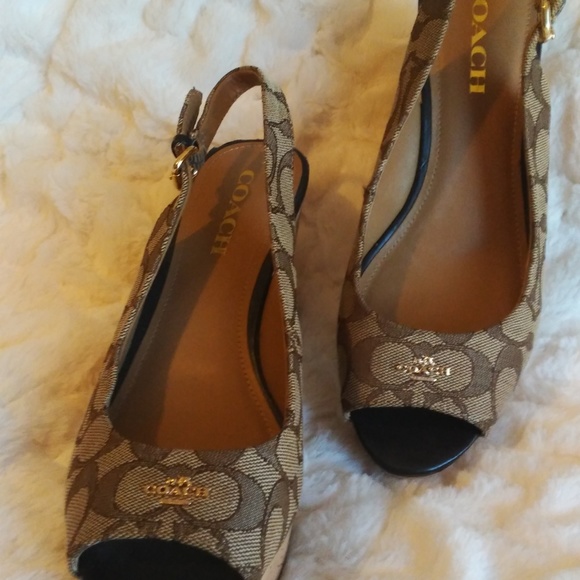 Coach Wedge Slingback Heels - Picture 4 of 4